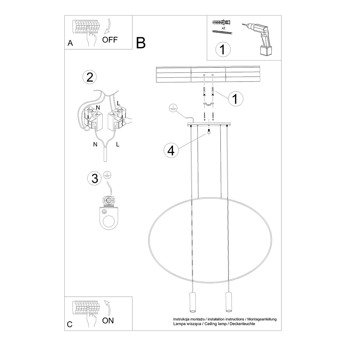 HOLAR 2 hanglamp zwart