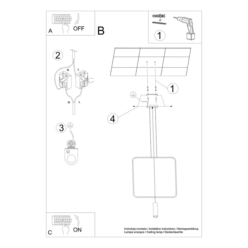 RANA 1 hanging light black