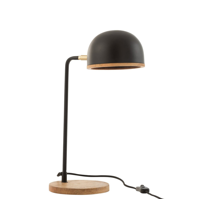 Table lamp “Evy” made of iron and wood in black/natural