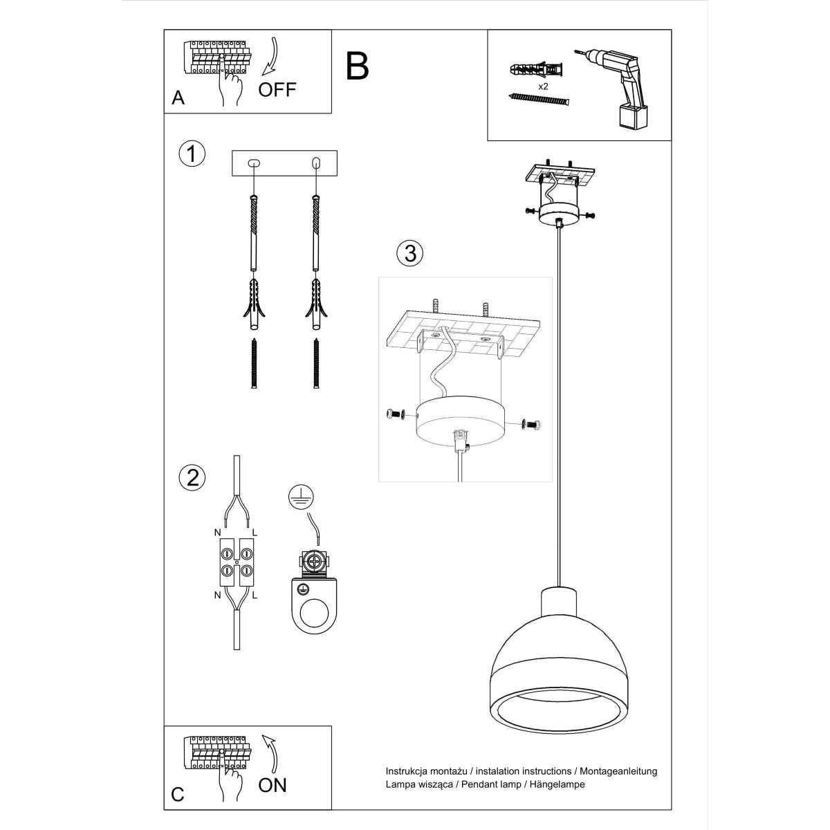 DAMASO hanging light