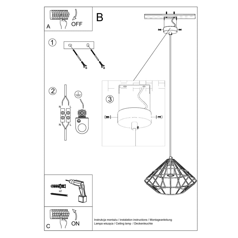 UMBERTO hanging light white