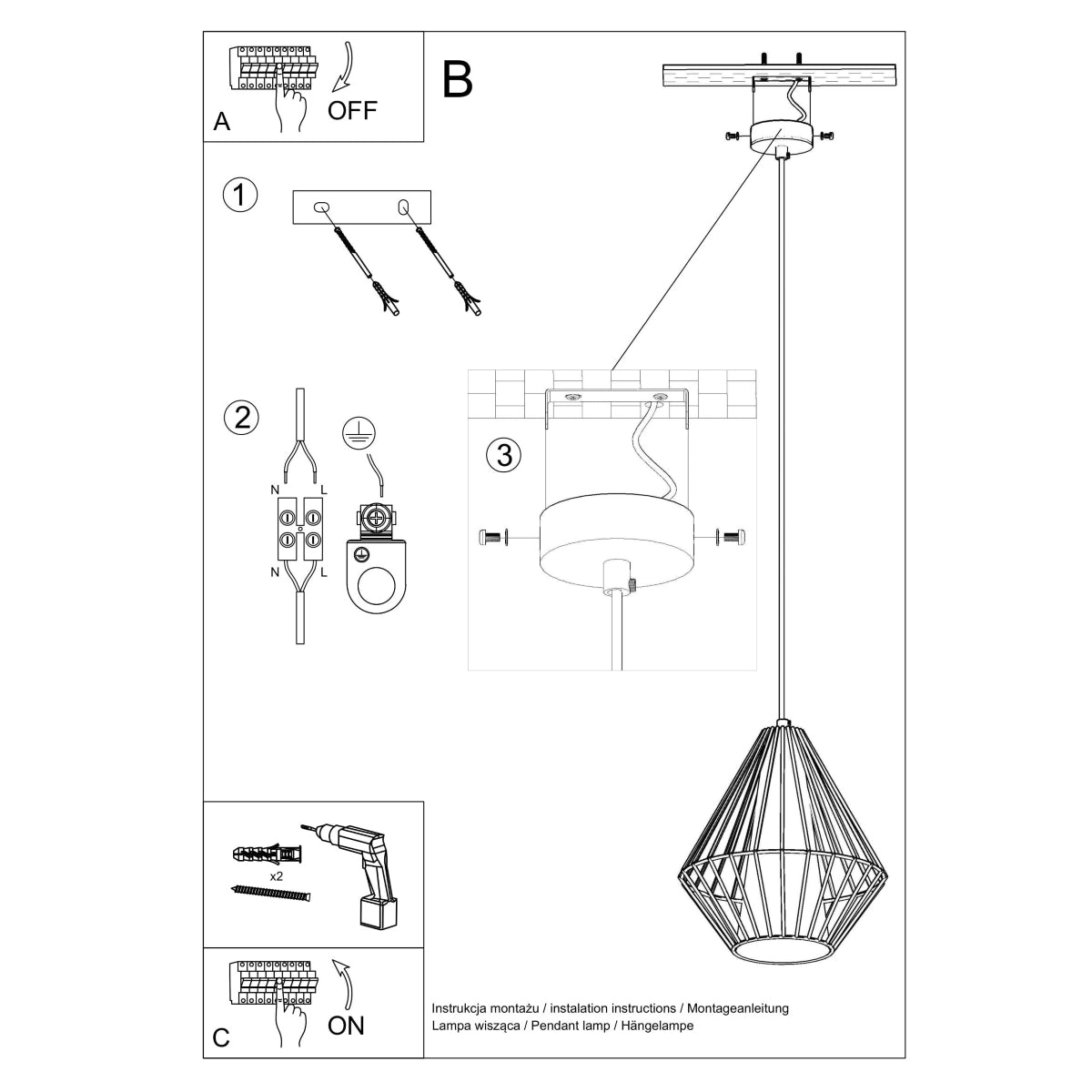 DEMI hanging light black