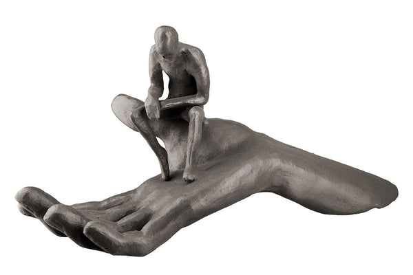 Moderne Eisen-Skulptur 'Man on hand' – Zeitgenössische Kunst für Sammler und Innendekoration