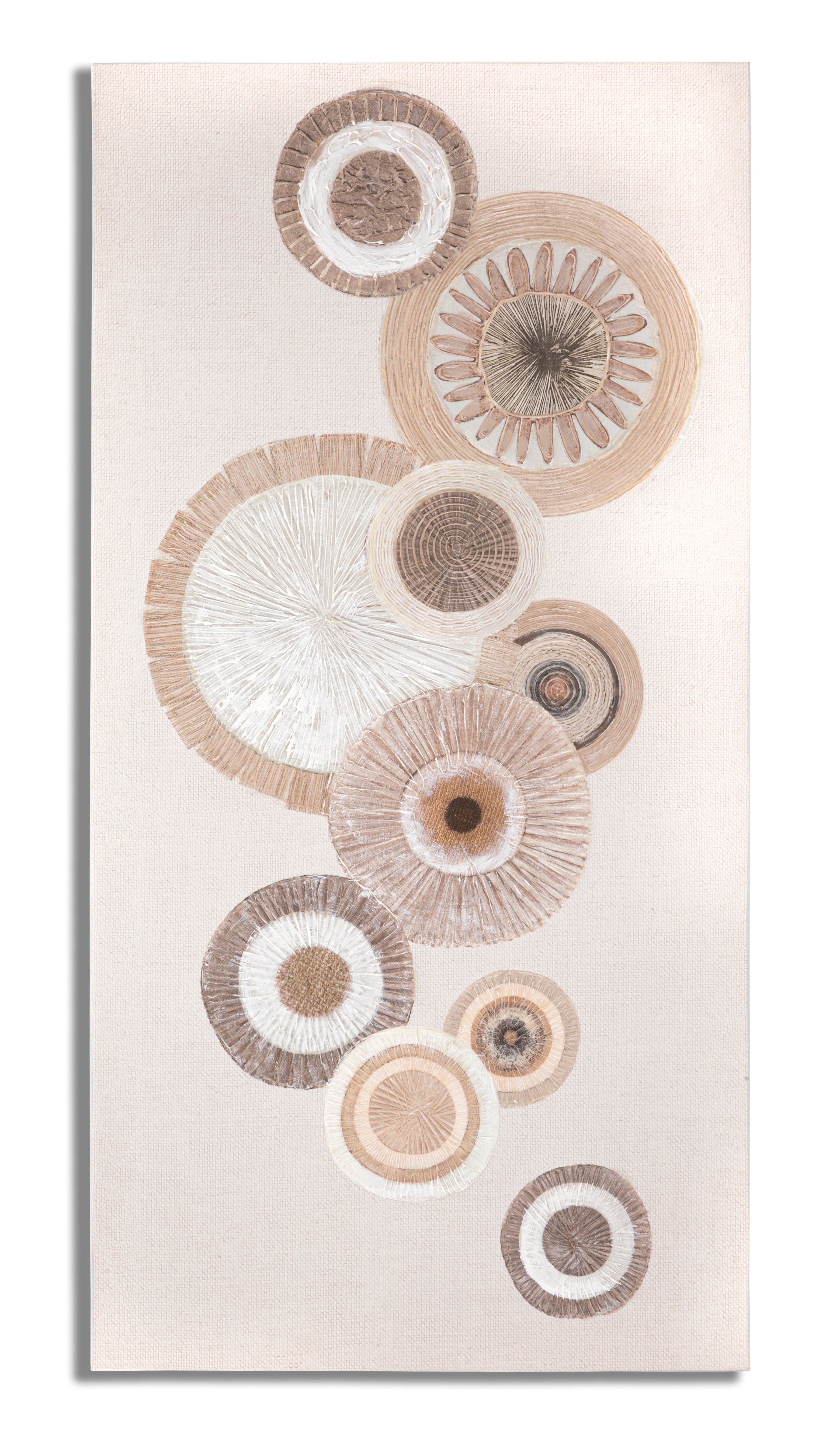 Wandbild Circly Naturtöne Boho Chic 50x100cm Leinwand Kunst
