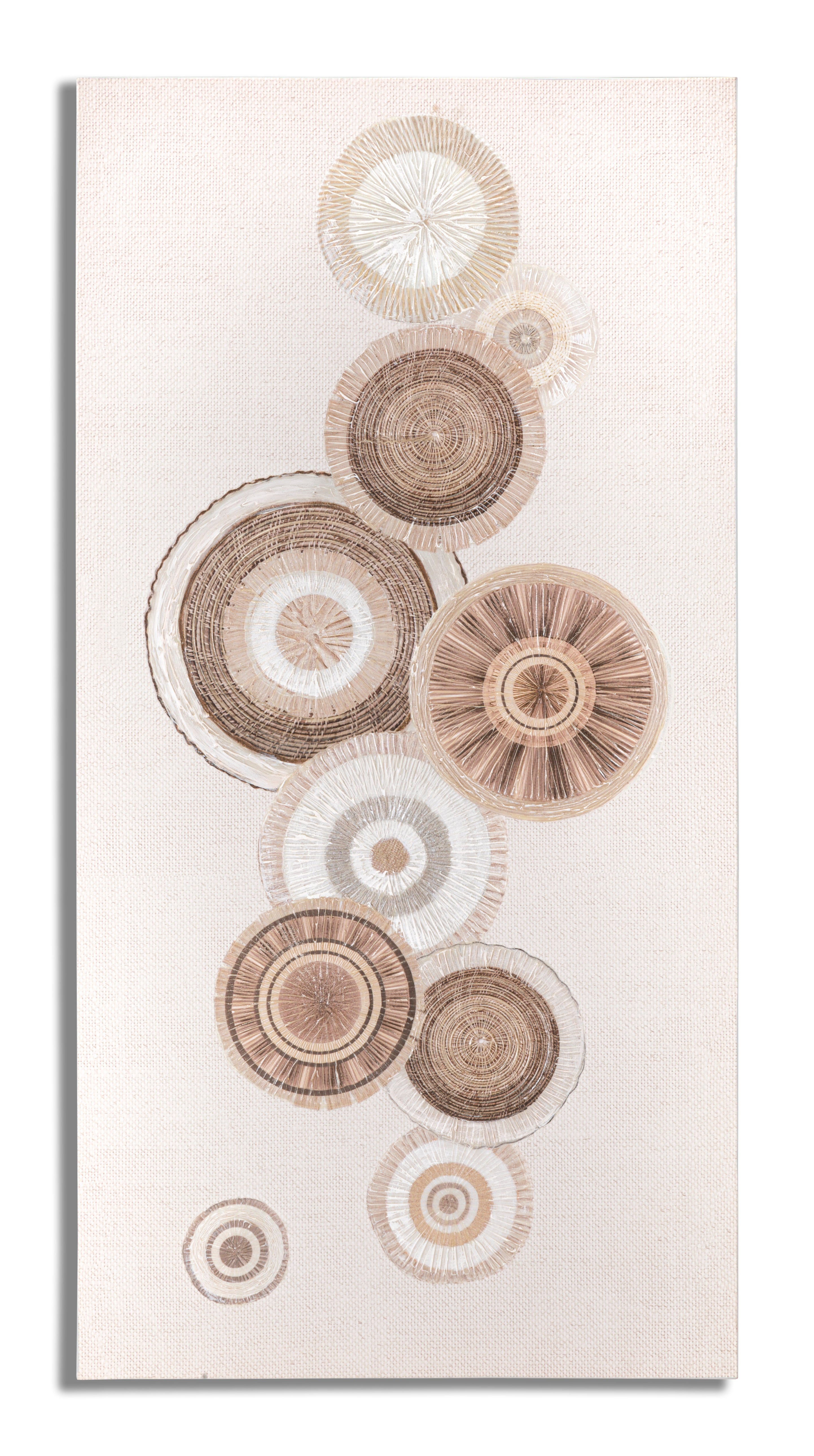 Wandbild Circly Naturstruktur Boho Chic 50x100cm Leinwand Deko