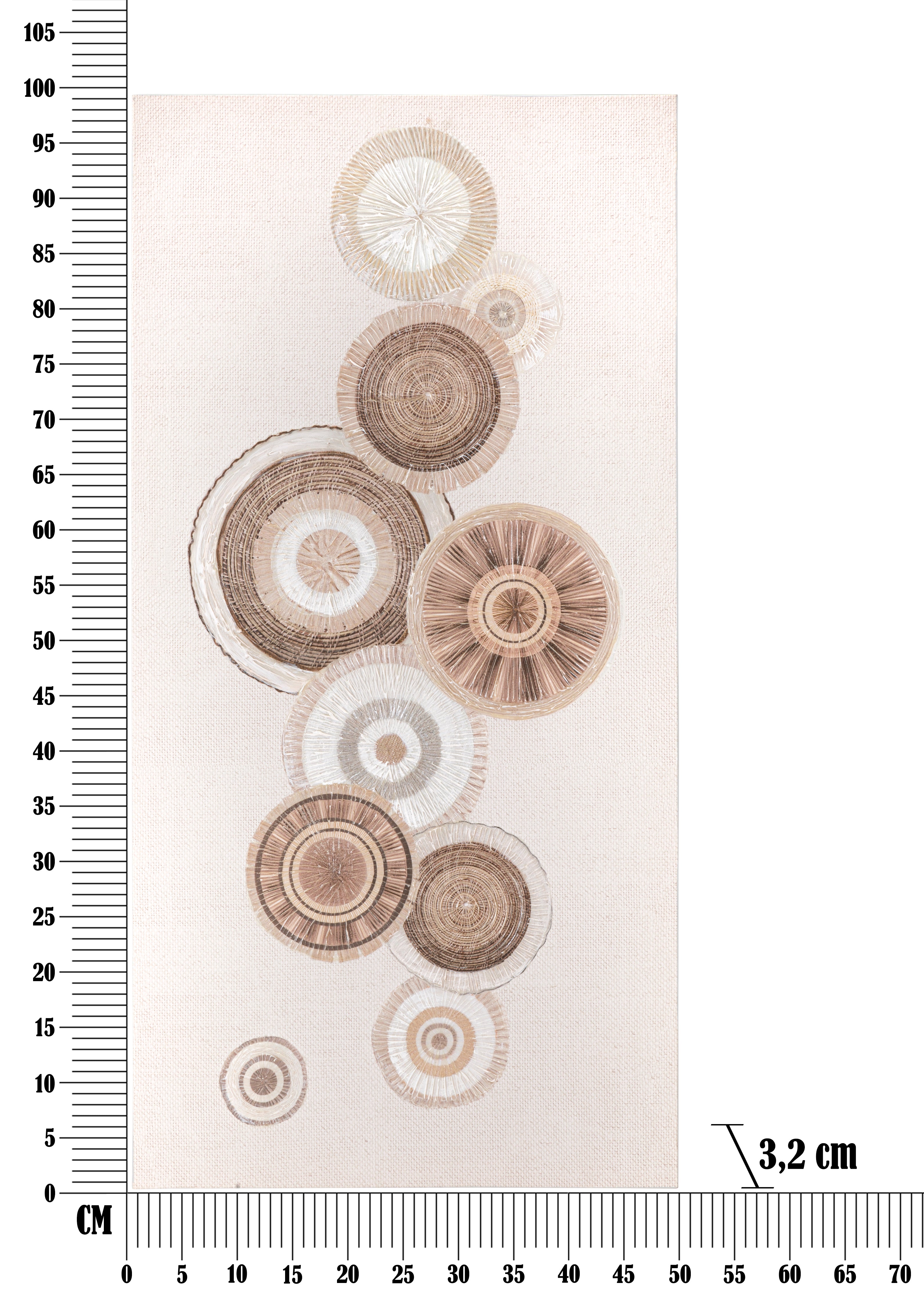 Wall picture Circly natural structure Boho Chic 50x100cm canvas decoration