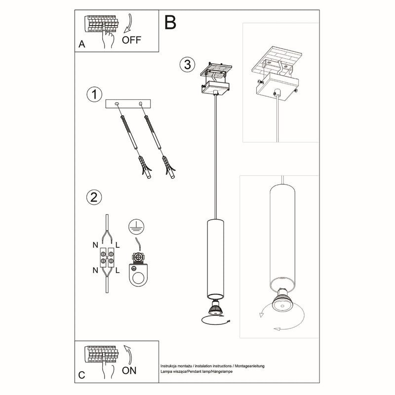 Pendant light LAGOS 1 White – Simple hanging light for stylish interiors