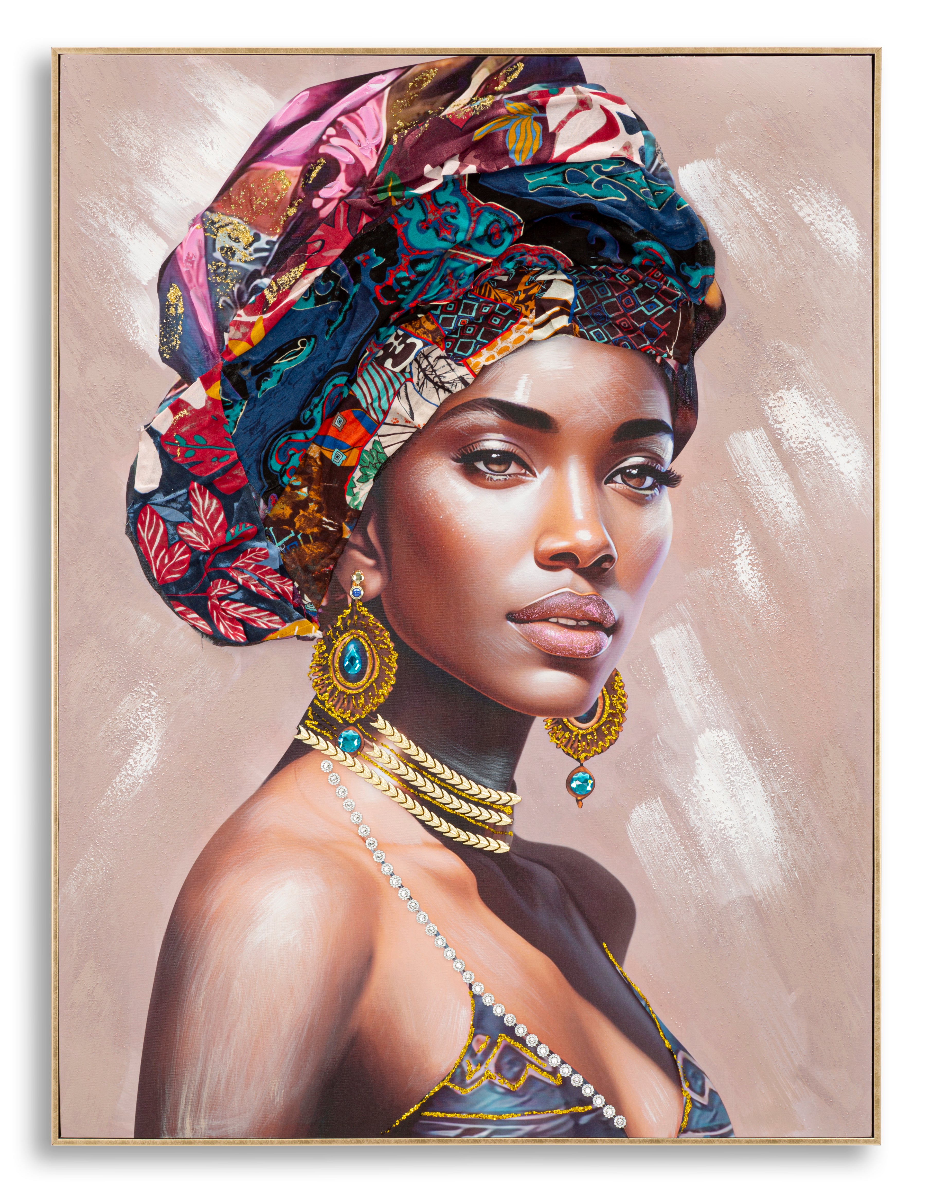 Wall picture Alexandra Royal female portrait canvas with frame 92x122cm