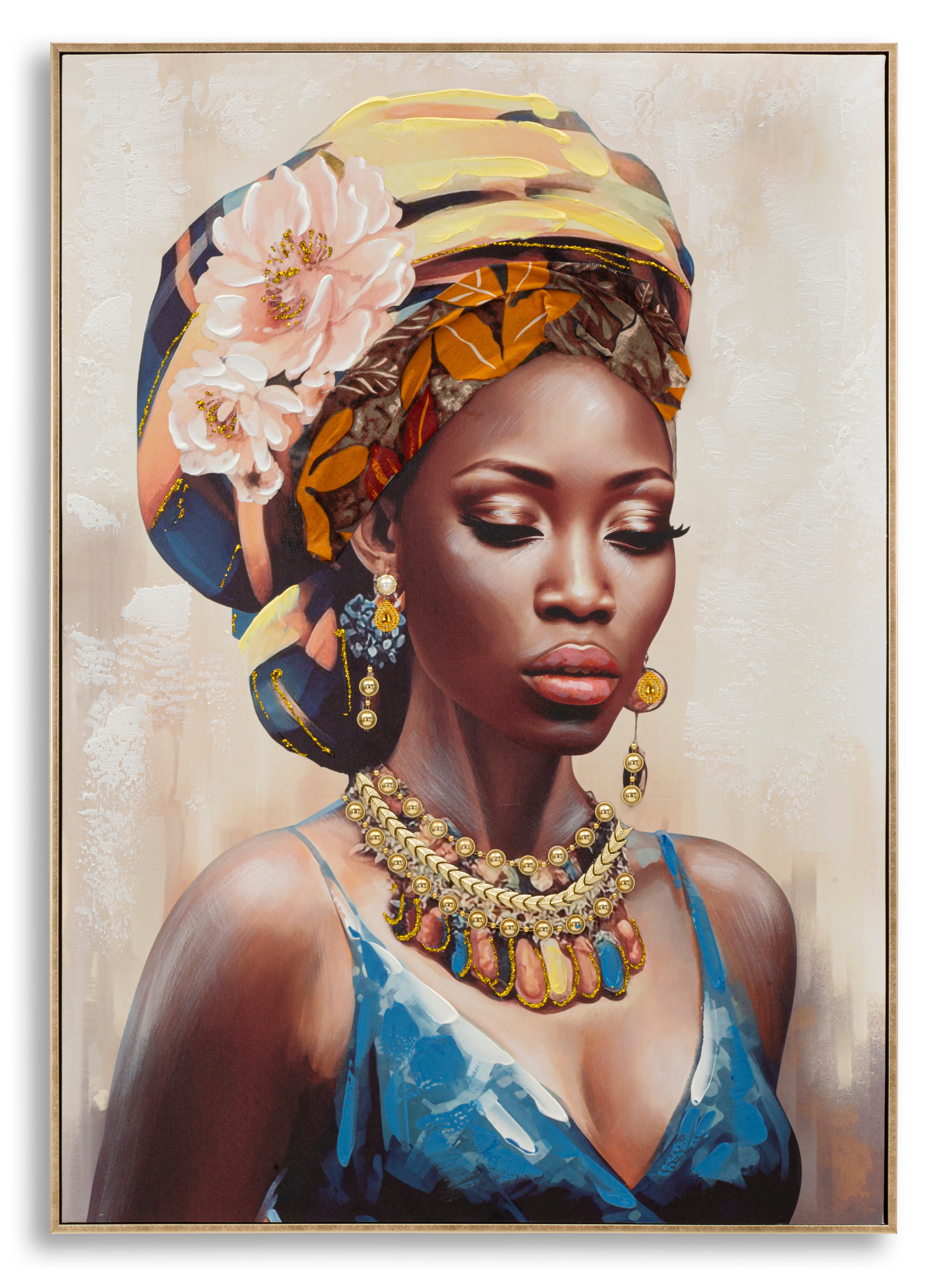 Wall picture Ayda Elegance woman portrait canvas with frame 72x102cm