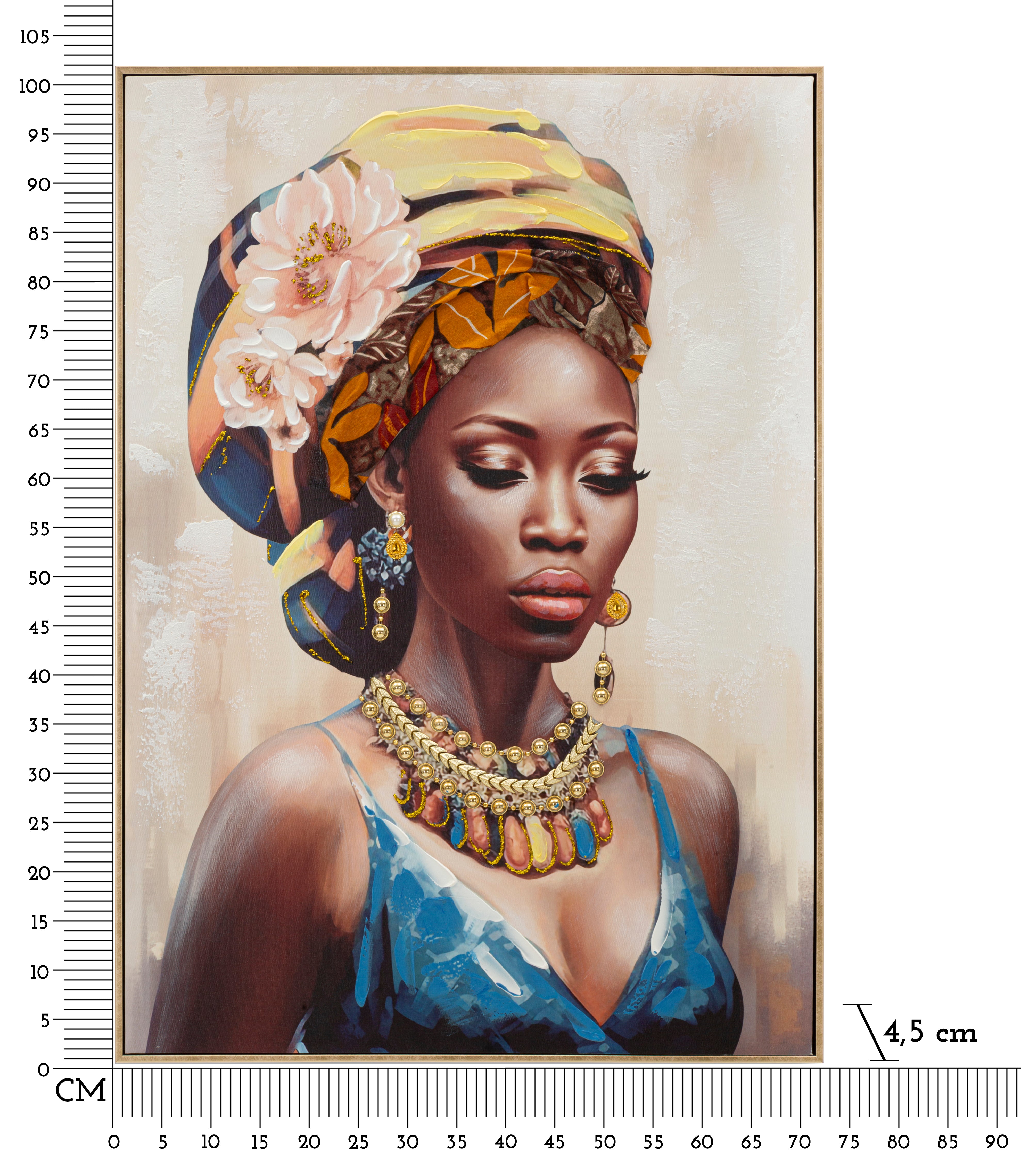 Wall picture Ayda Elegance woman portrait canvas with frame 72x102cm