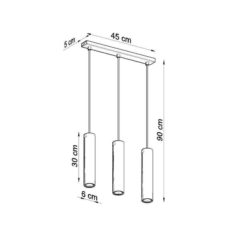 Pendant light LAGOS 3L White – Stylish hanging light with three light sources