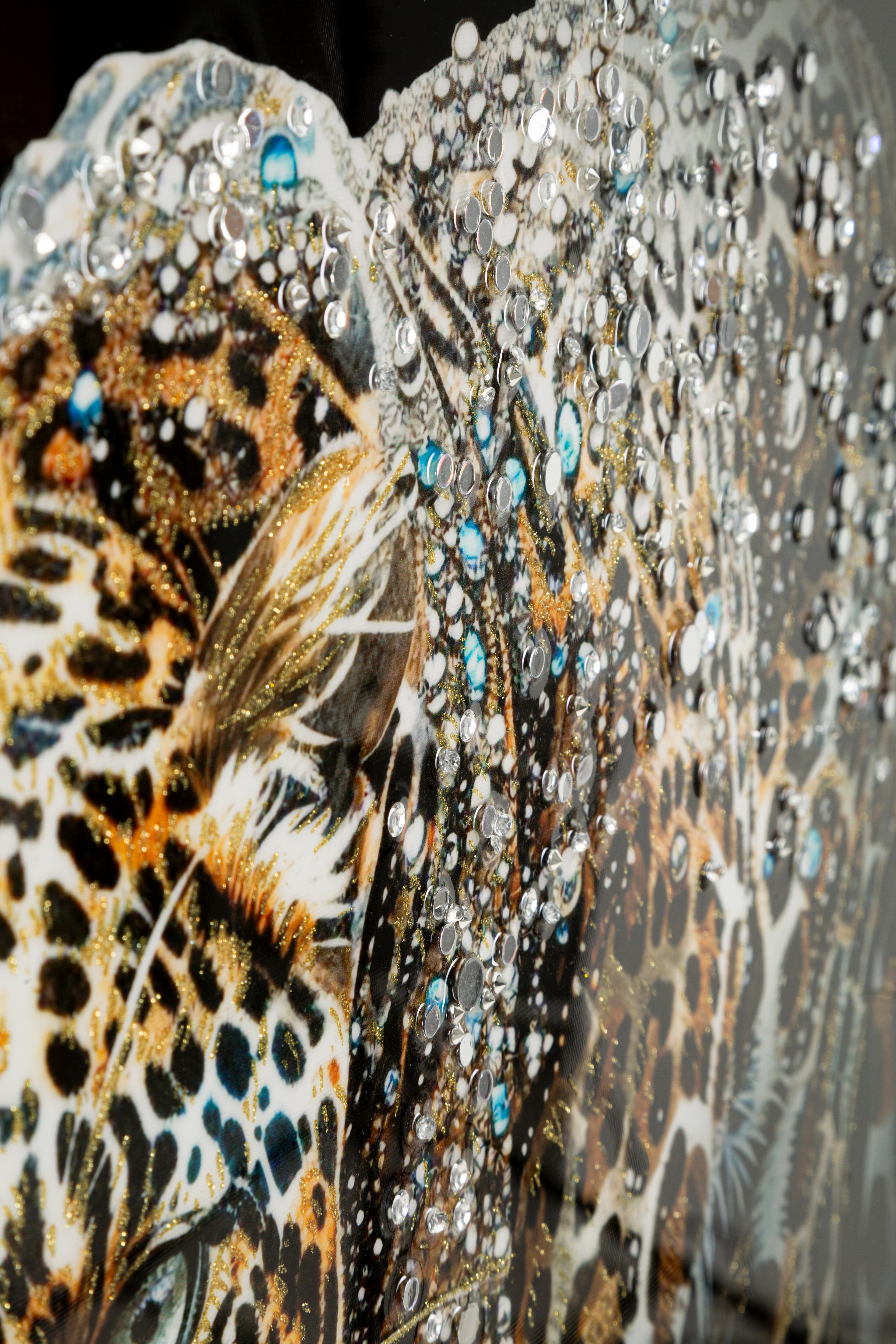 Wandbild Jaguar Deluxe Mit Rahmen Schwarz Lackoptik 82x82cm