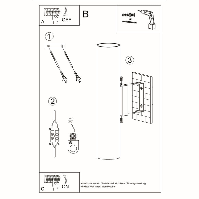 Wall light LAGOS 2 White – Modern wall lamp with two light sources