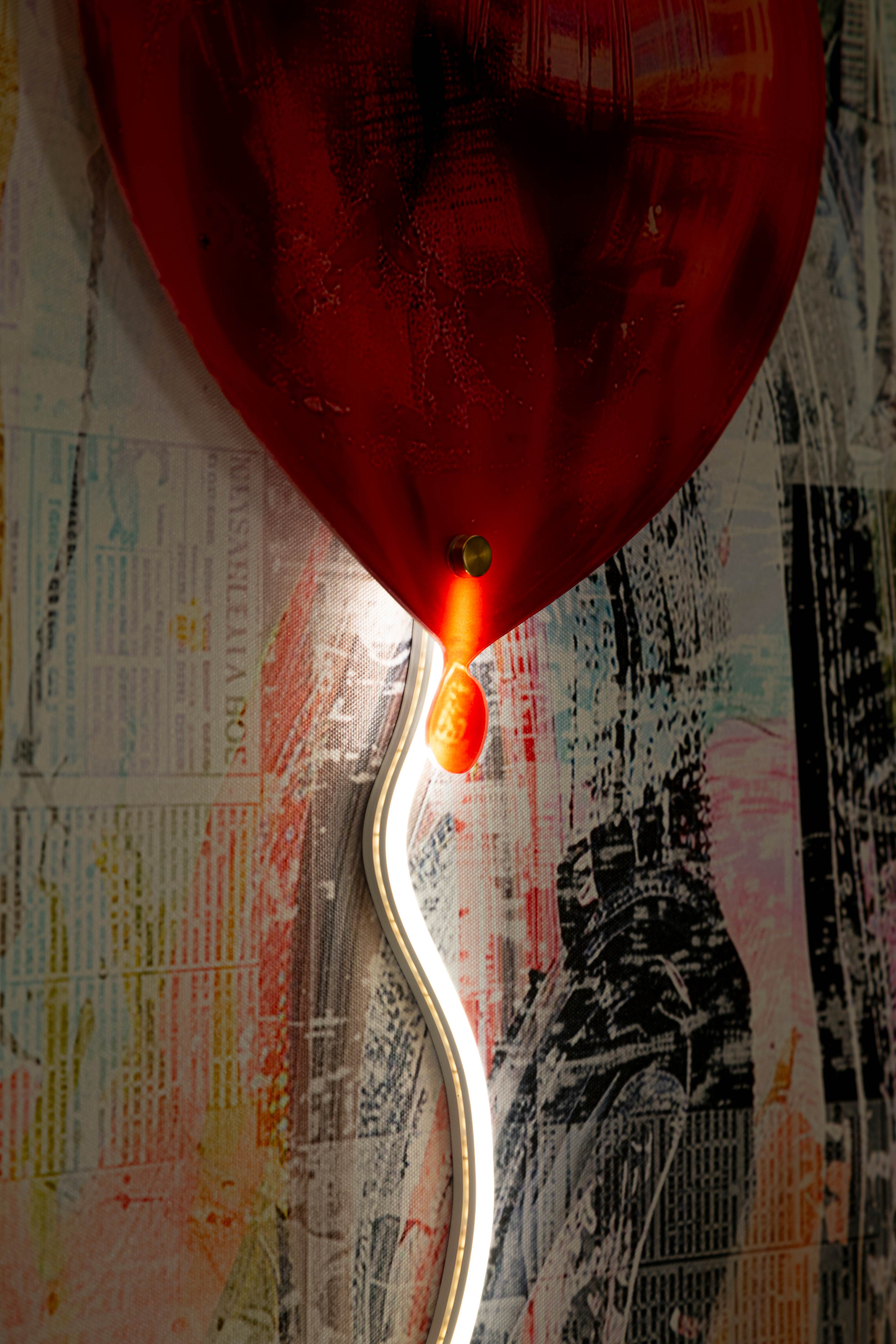 Luminara Herz LED Wandbild Acryl 3D 60x90 cm Modern