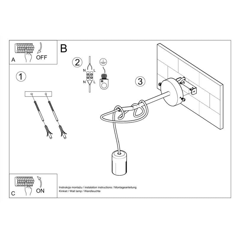 Wall light EDISON black