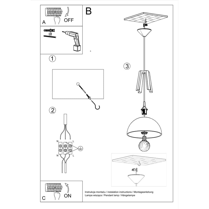 CASCO hanging light black/white