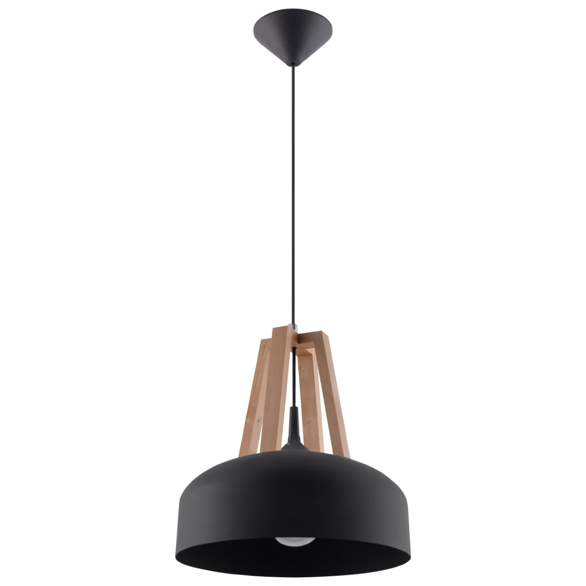 Pendelleuchte CASCO black/natural Holz