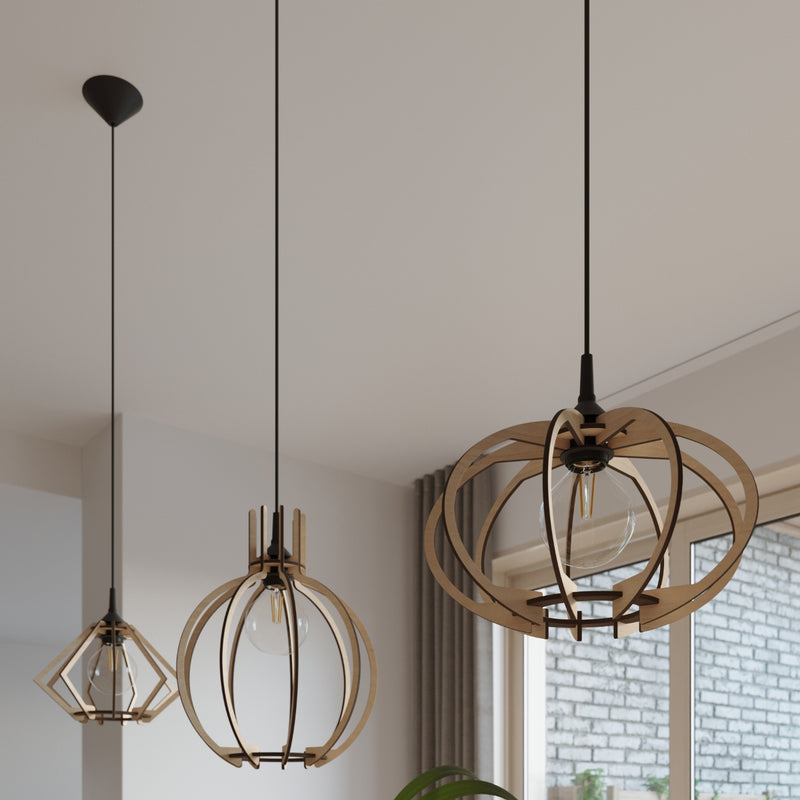 ARANCIA natural wood hanging light