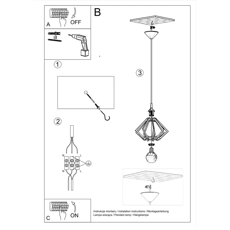 POMPELMO hanging light natural wood