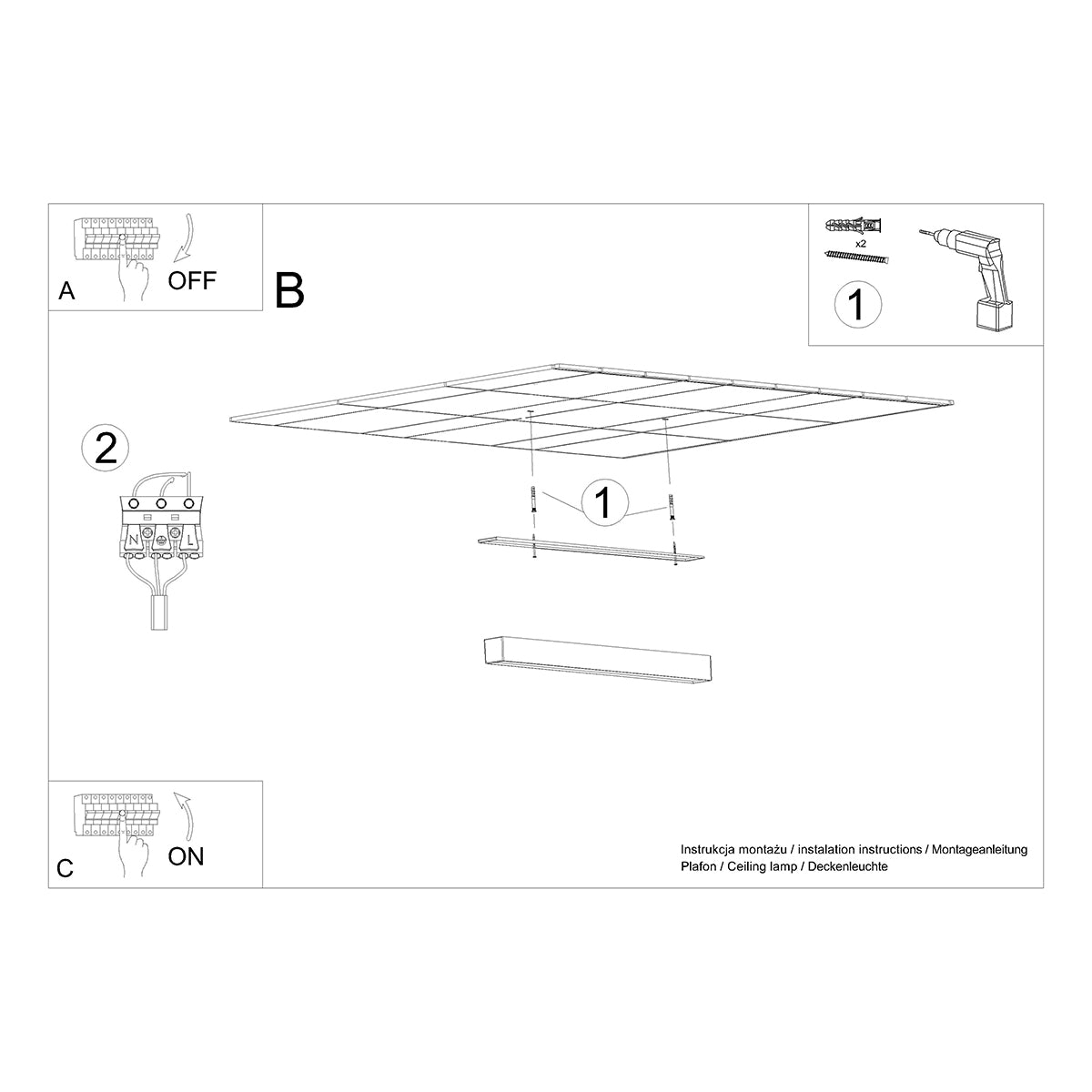 Deckenleuchte PINNE 67 Grau – 3000K Modernes Design mit warmweißem Licht