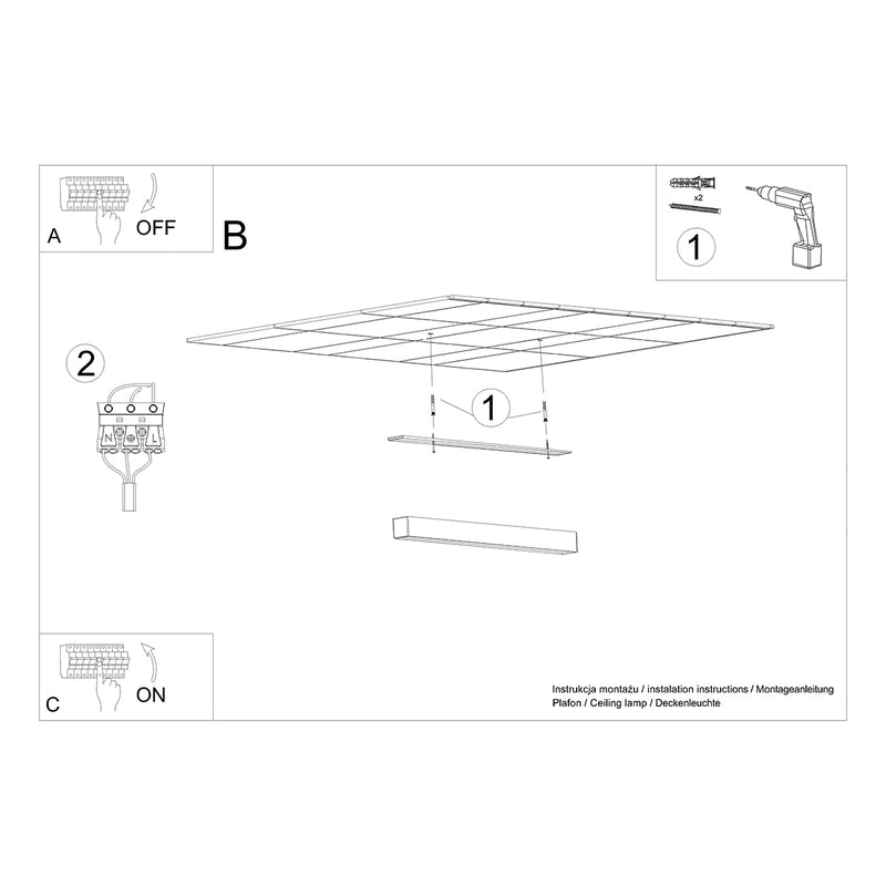 Ceiling light PINNE 67 grey