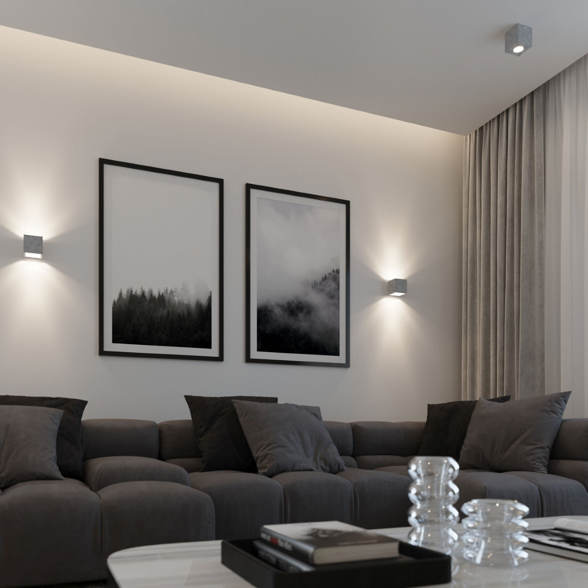 Wall light QUAD concrete modern industrial design