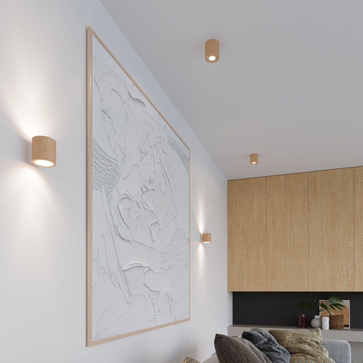 Wall light ORBIS natural wood