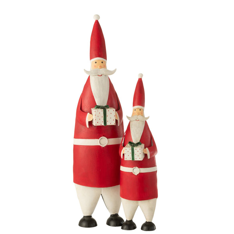 Grote metalen kerstmanfiguur met cadeau - 61 cm