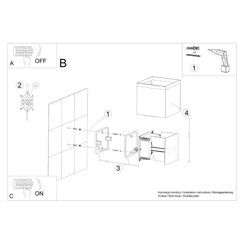 Wall light LUCA black LED IP54