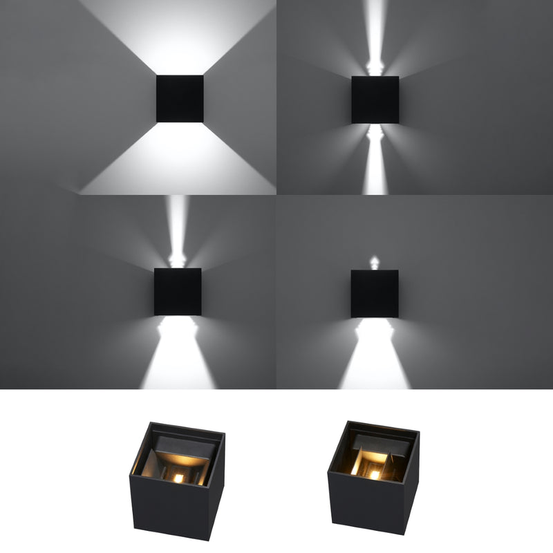 Wall light LUCA black LED IP54