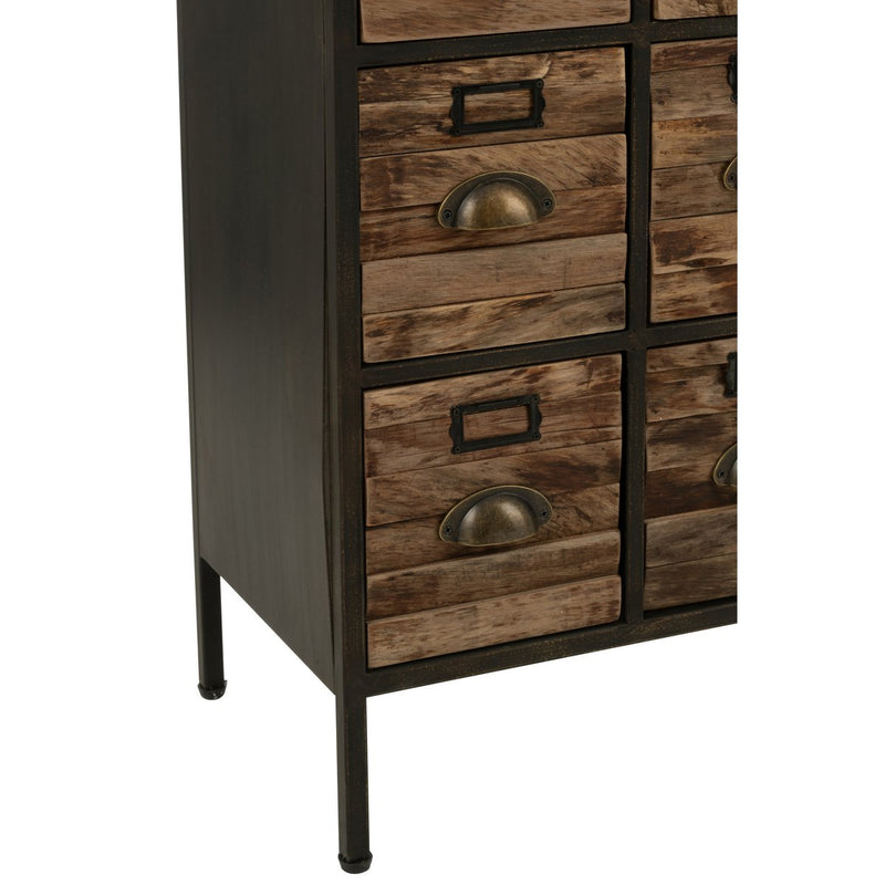 Vintage cabinet with 16 drawers made of wood and metal – Industrial Design