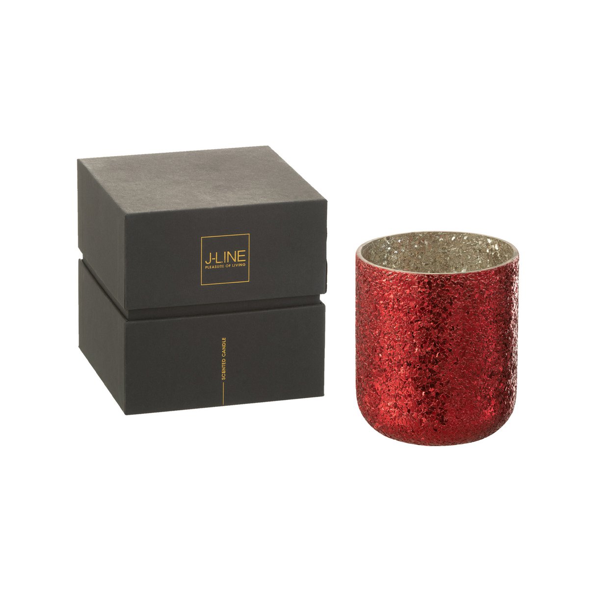 J-Line Duftkerze Luxuria – Berry Bliss – Glas – Rot – groß – 80U