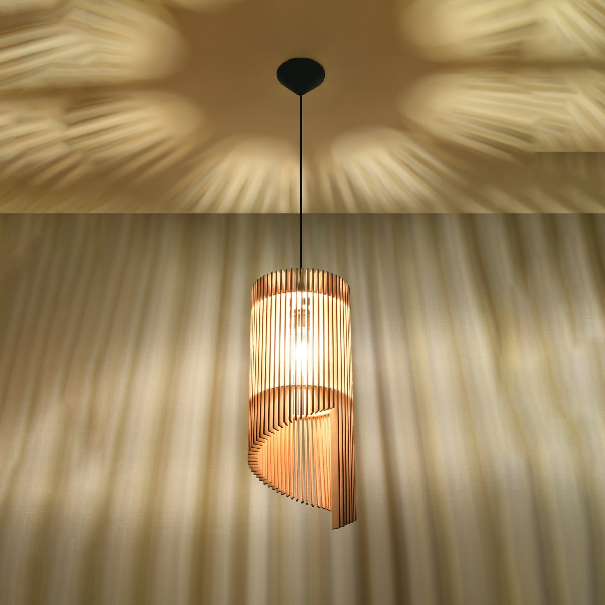 Houten hanglamp ALEXIA