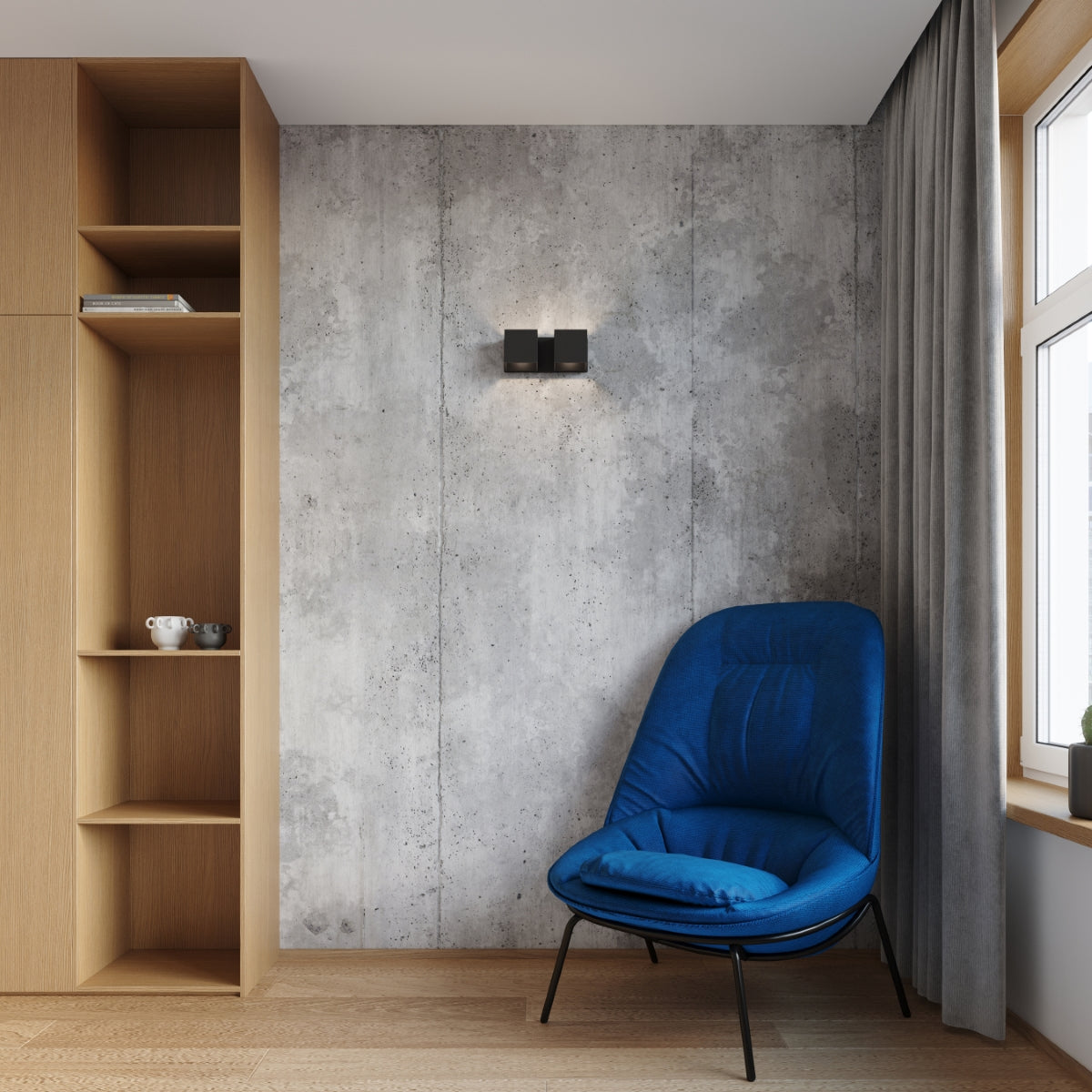 Wandlamp QUAD 2 zwart