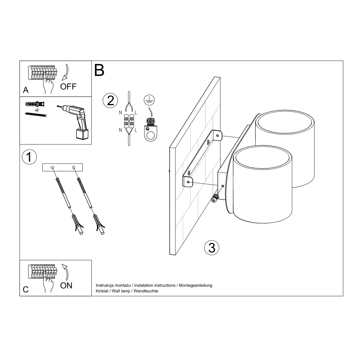 Wall light ORBIS 2 white