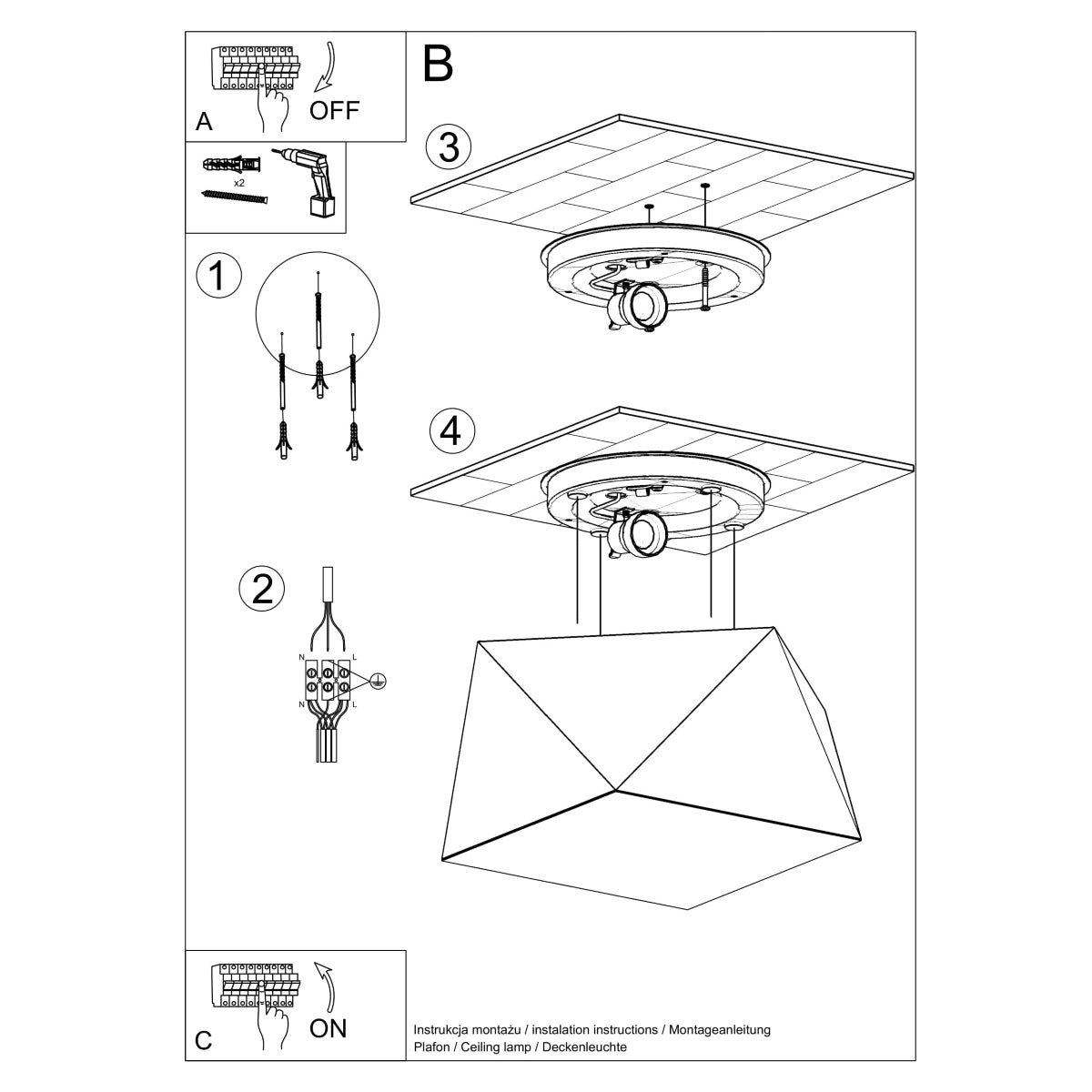 Ceiling light HEXA 25 white