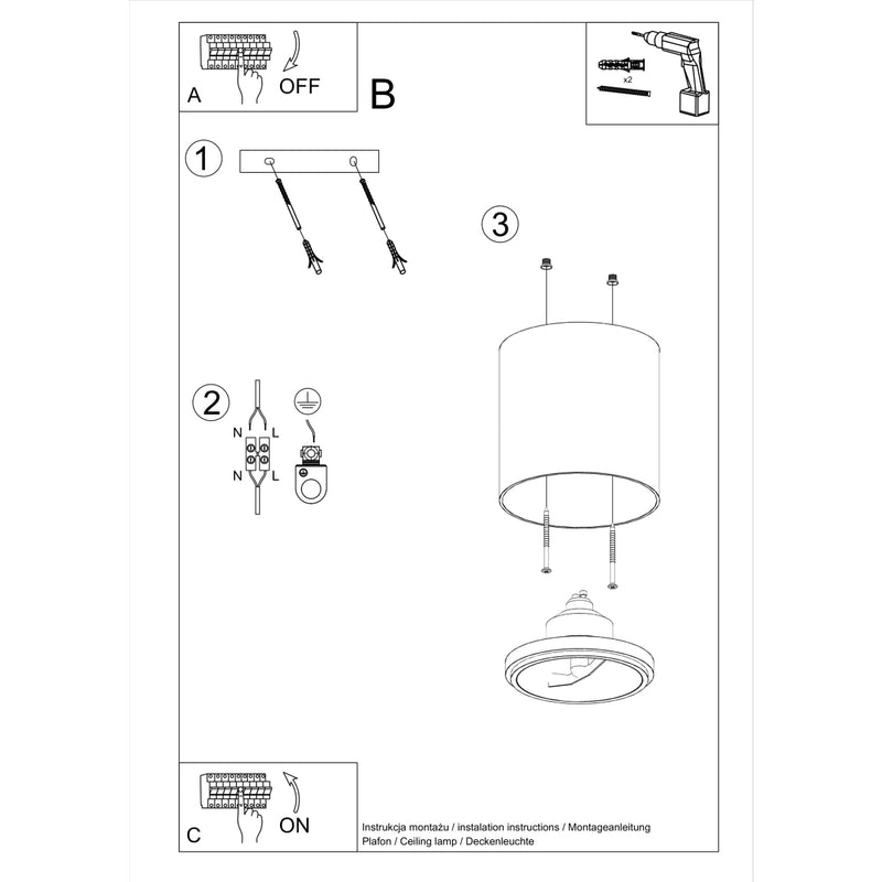 TIUBE gray ceiling light