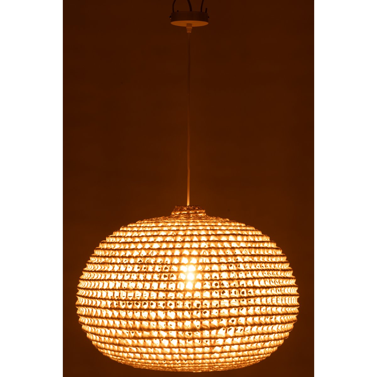 J-Line Deckenleuchte, rund, Metall, gedreht, Weiß