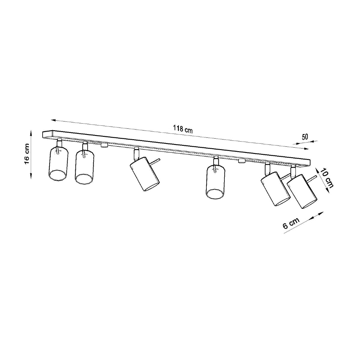 Ceiling light RING 6L chrome