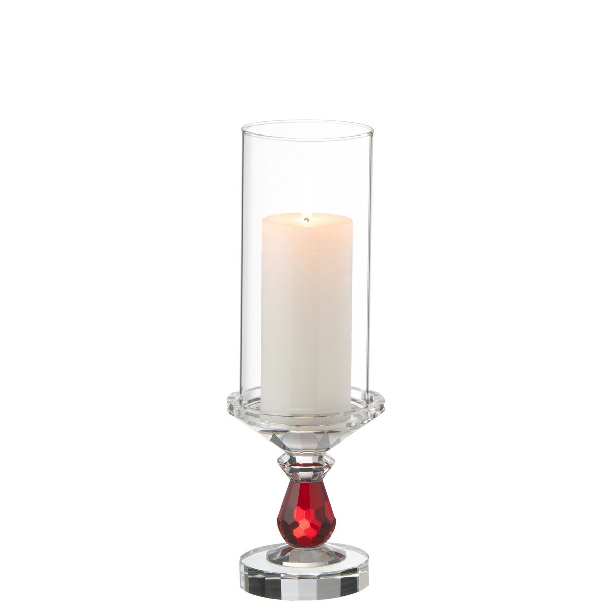 Crystal Lantern Marie Transparent with Red Accent