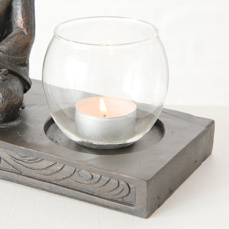 Zen Harmony Windlicht - Buddha Design mit Doppelkerzenhalter