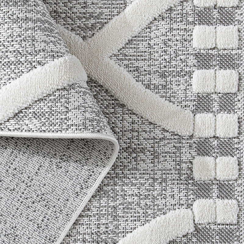 Sehrazat Teppichserie Oslo 9810 grey cream - Moderne Kurzflor Kollektion 2023/2024 in verschiedenen Größen