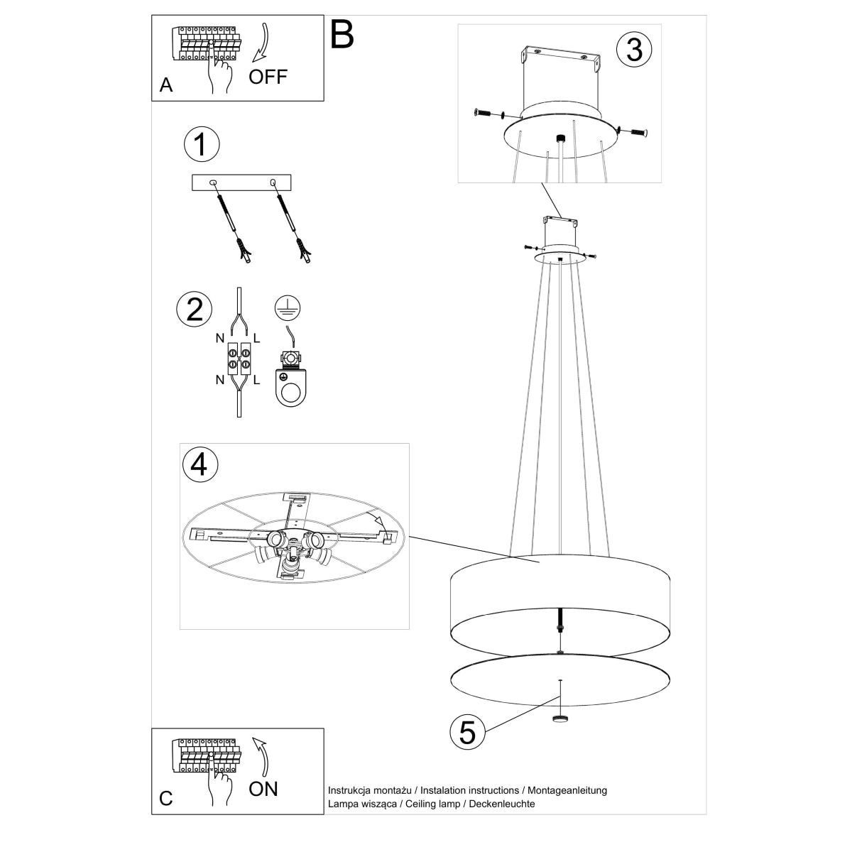 Chandelier SKALA 60 white