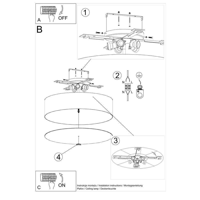 Ceiling light SKALA 60 white