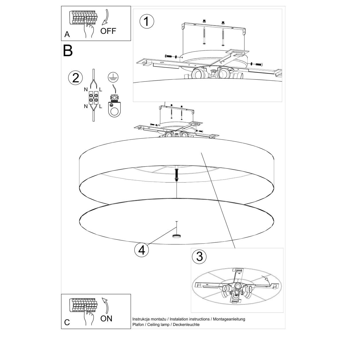 Ceiling light SKALA 100 white