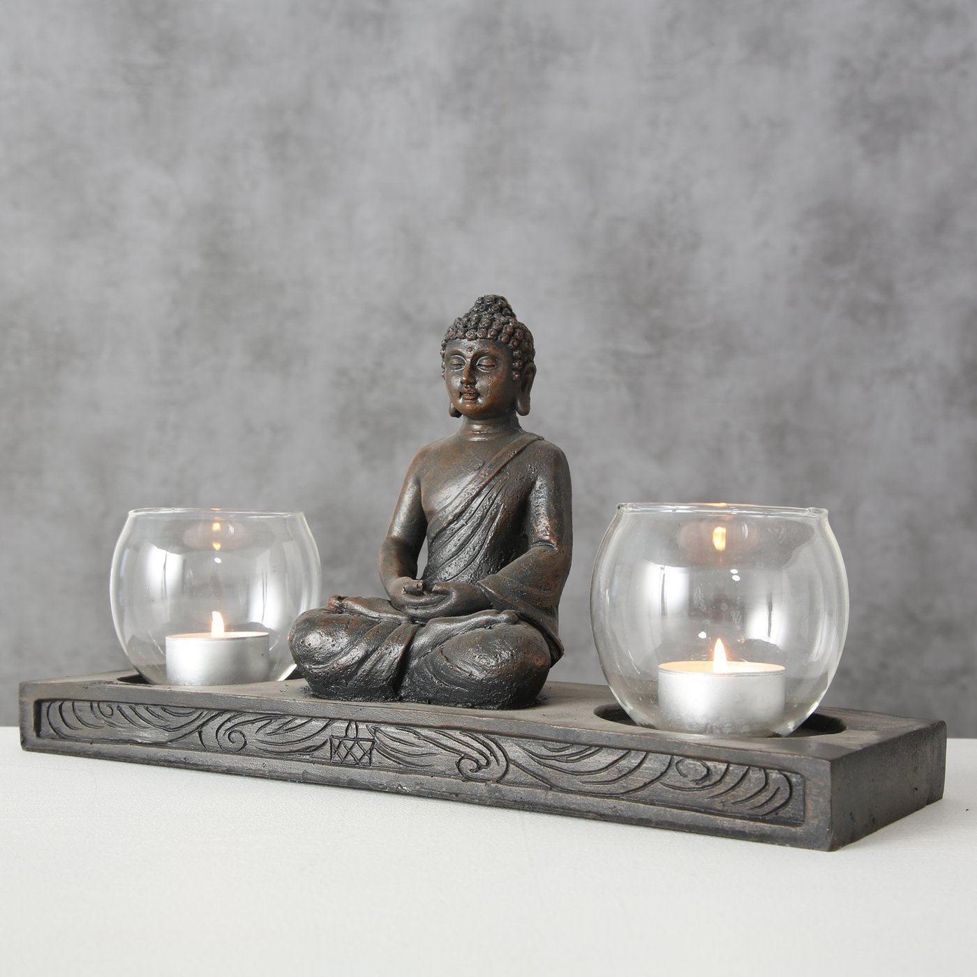 Zen Harmony Windlicht - Buddha Design mit Doppelkerzenhalter