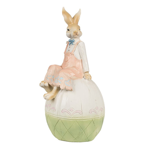 Decorative statue rabbit brown green orange 13x11x24 cm