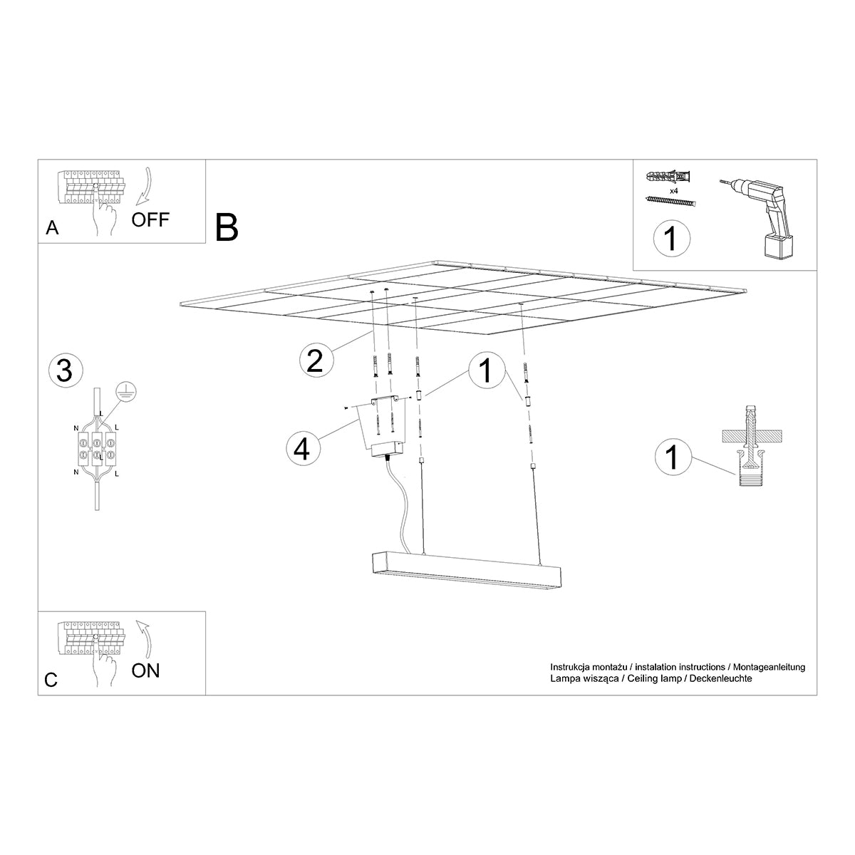 PINNE 150 hanging light white