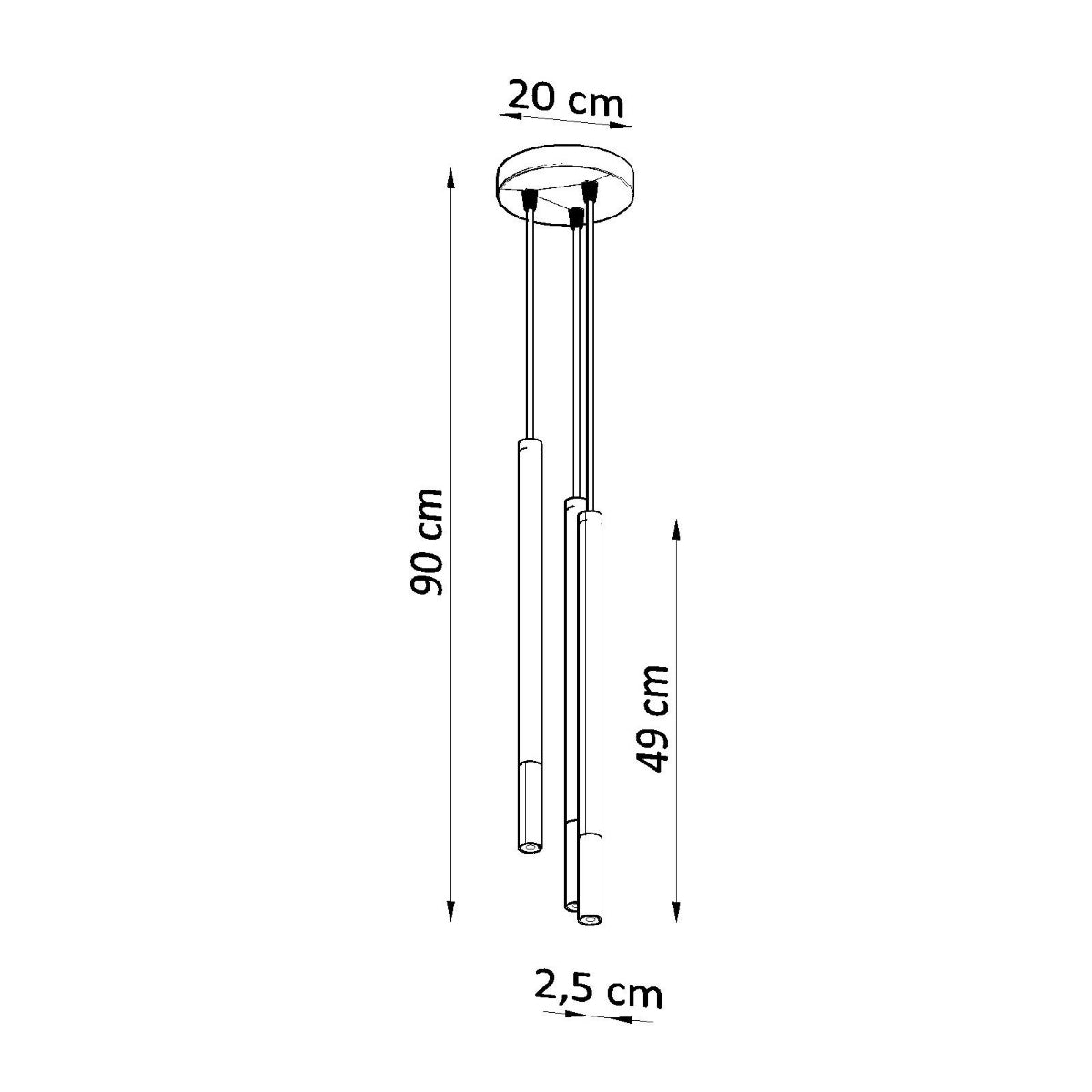 MOZAICA 3P hanglamp zwart/chroom