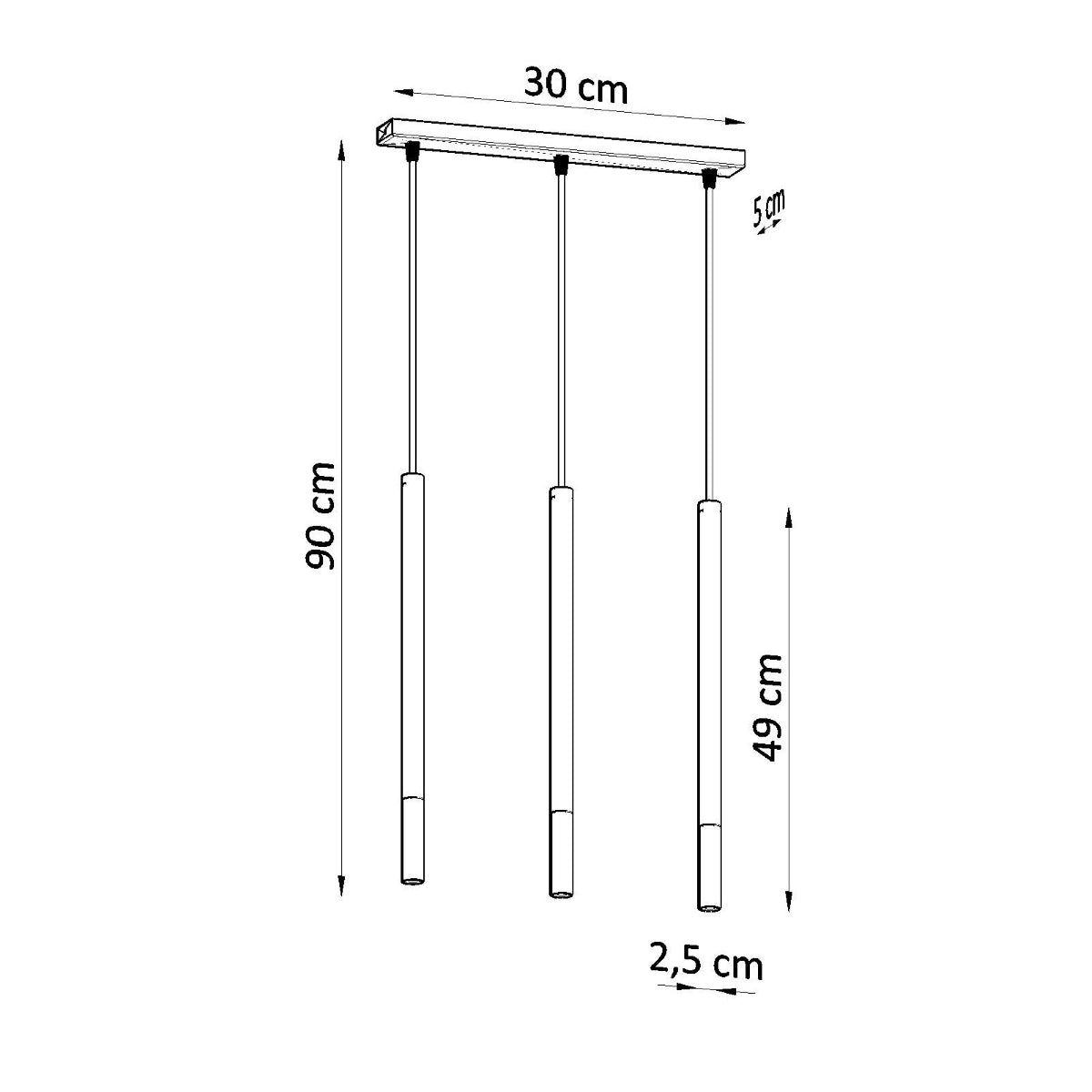 MOZAICA 3L hanglamp zwart/koper